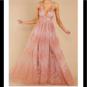 Pink formal gown or maxi beach dress